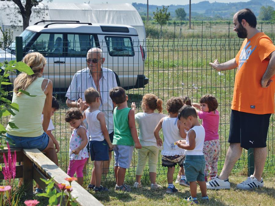 View of boundary fence of Asilo Nido La Chiocciola Italy.