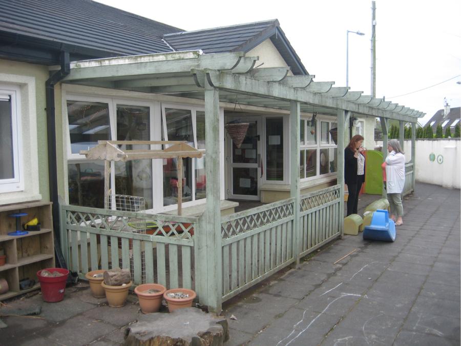 Covered exterior area to the rear of an ELC setting. Cheeky Cherubs, Ballincollig, County Cork