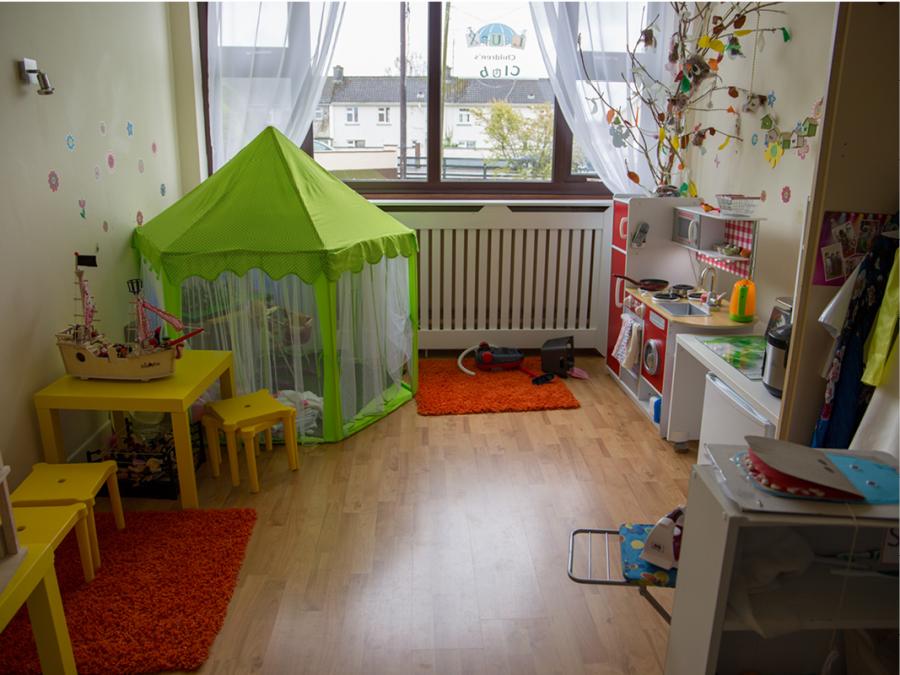 Mixture of hard wearing floor covering and soft mats. Lux Children’s Club, Moate, County Westmeath