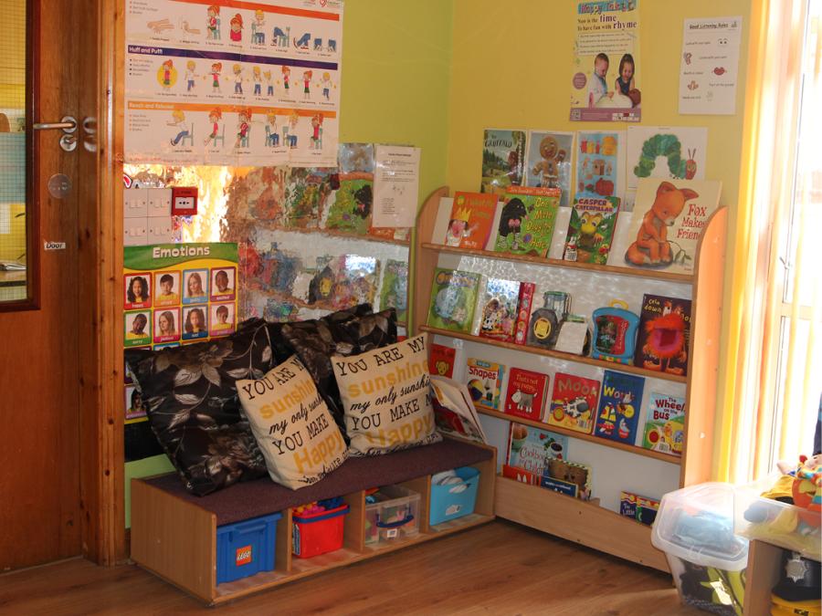 Walls used to support shelf units and hang art material. Lotamore Family Centre, Cork.