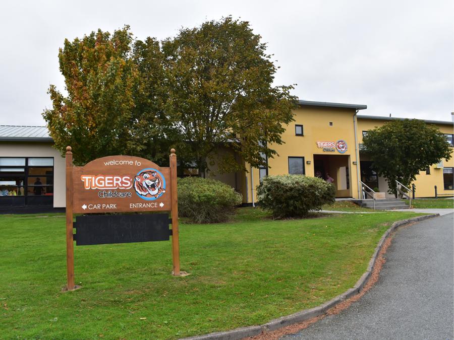 Wayfinding signage providing directions upon entering the site. Tigers Childcare, Blanchardstown, Dublin 15