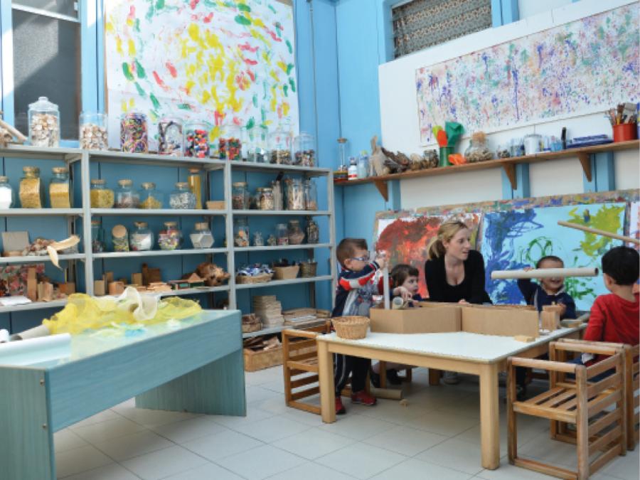 Laboratoria space in Pinocchio Infant and Toddler Centre, San Miniato, Italy.
