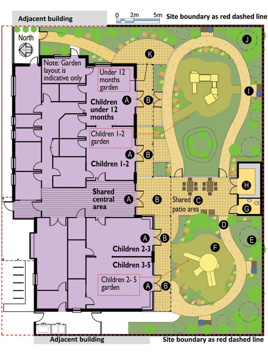 Indicative plan of outdoor play area.