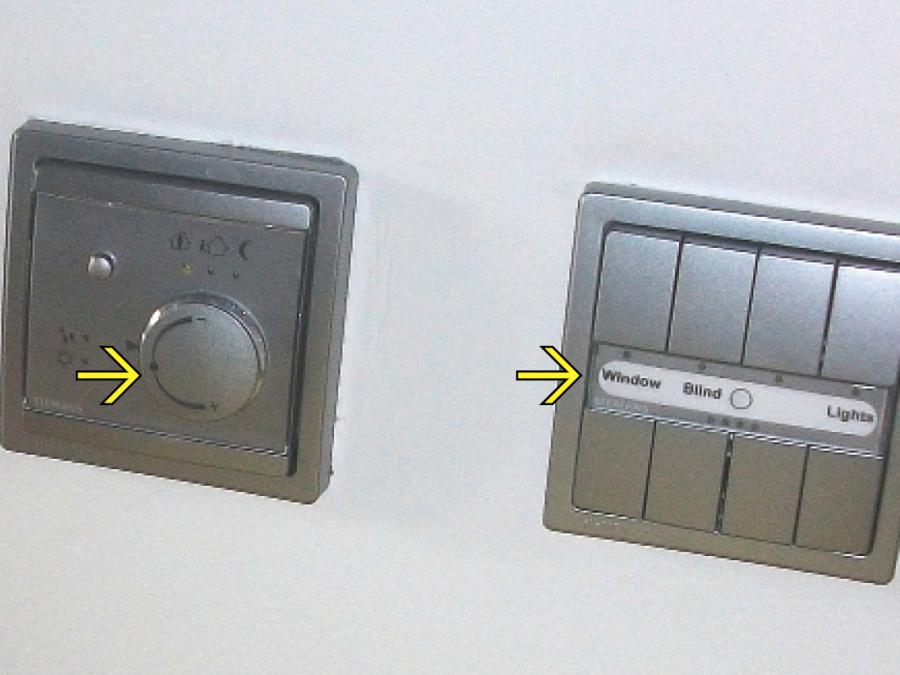 Heating, lighting and window blind controls