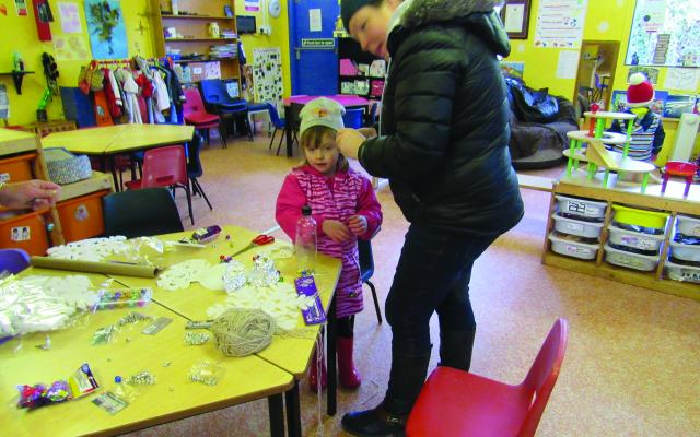 Parent & child in creche setting